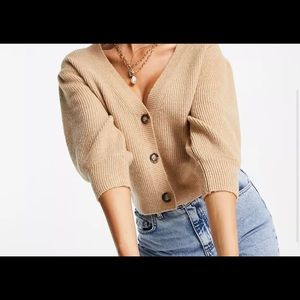 Puff sleeve cardigan